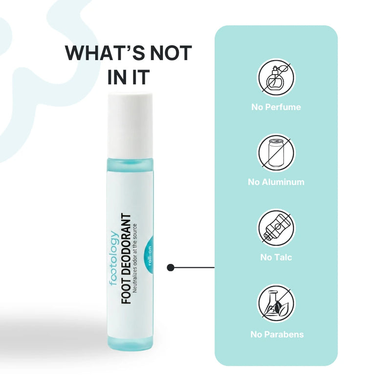 What is NOT in the footology Foot Deodorant Roll-On. No perfume, no aluminum, no talc, no parabens