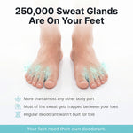 Infographic about the 250,000 sweat glands in the human foot driving foot odor
