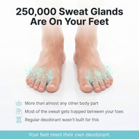 Infographic about the 250,000 sweat glands in the human foot driving foot odor