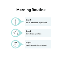 Morning foot care routine - roll on, wait 5 seconds, socks on