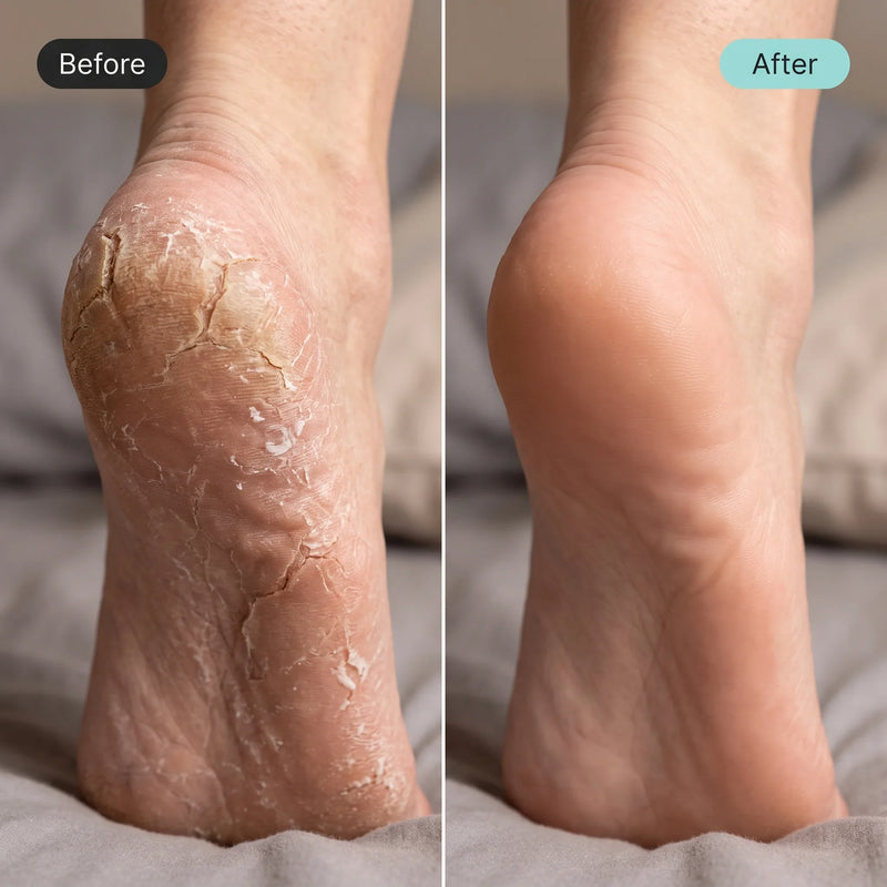Heel before and after the Heel Reset Kit routine