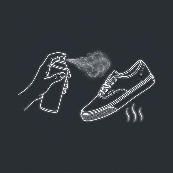Aerosol spray covering up smell from a work shoe