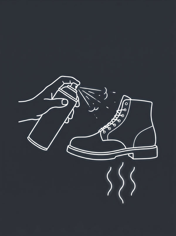 Aerosol spray covering up smell from a work boot
