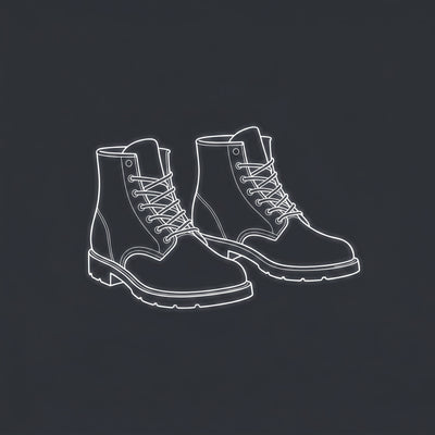 Clean work boots side by side at the end of the day