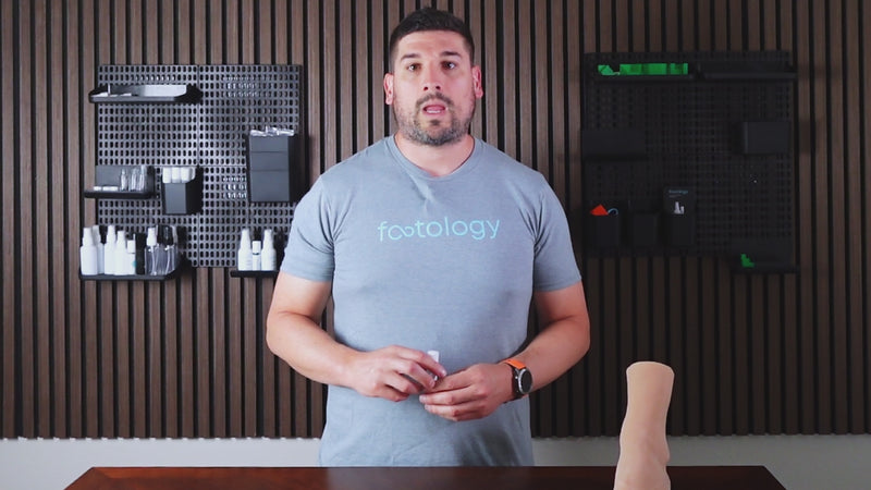 How to use the MyFootology Foot Deodorant Roll-On. Paul demonstrates applying it to the bottom of the foot and between toes