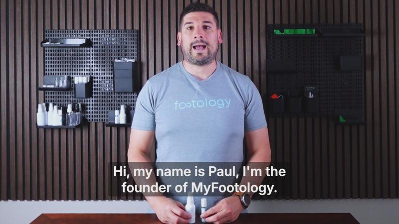 How to use the MyFootology Foot Reset Kit. Paul shows the two-step roll-on and shoe spray routine for odor-free feet.