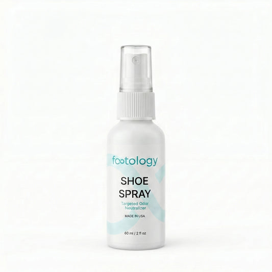 footology Shoe Spray bottle on white background. Targeted odor neutralizer, 60 ml, Made in USA