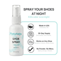 Spray your shoes at night to kill odor overnight. Made in USA, 30-day supply, works on any shoe, no powder no mess
