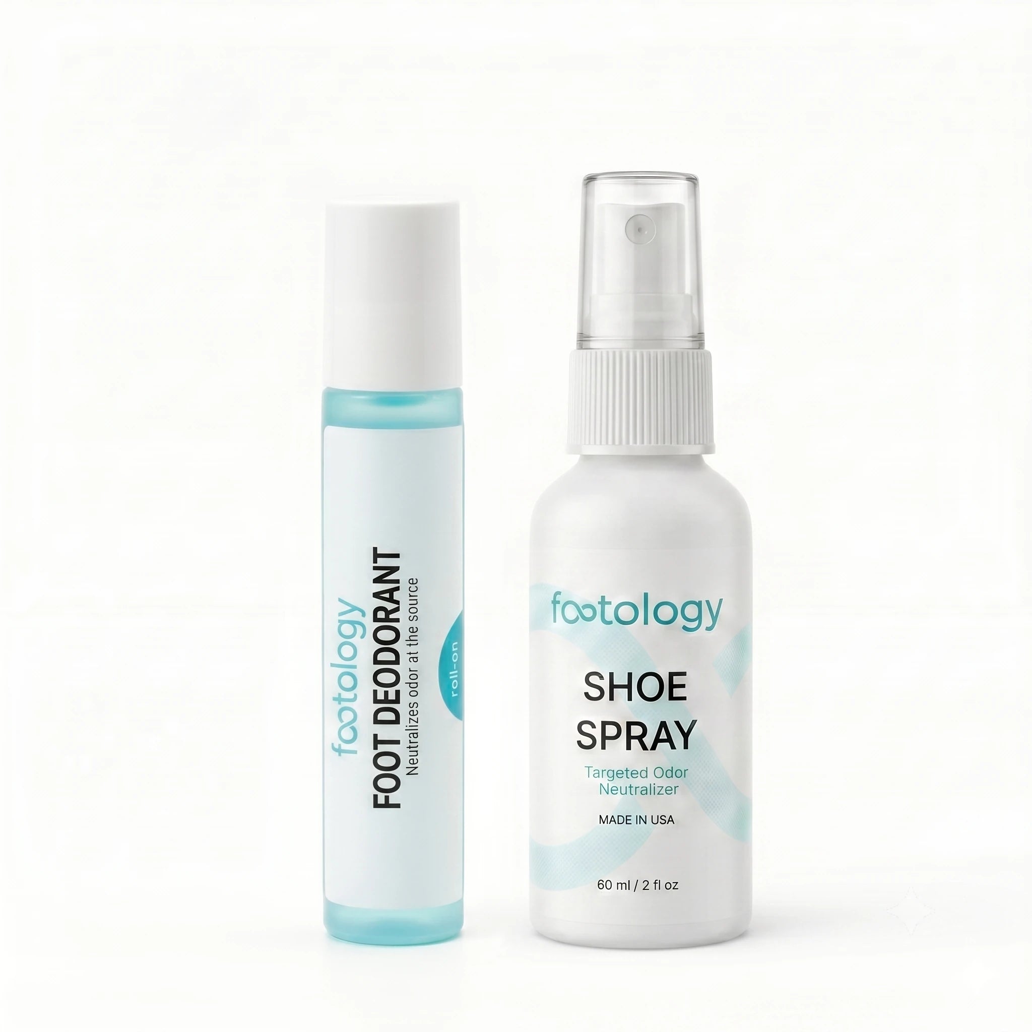 The Foot Reset Kit by MyFootology, foot deodorant roll-on and shoe spray