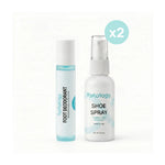 Footology Foot Reset Kit 2-pack. Two months supply of roll-on foot deodorant and shoe spray