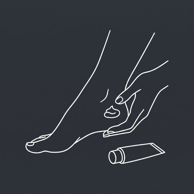Massaging the Cracked Heel Foot Cream into the heel